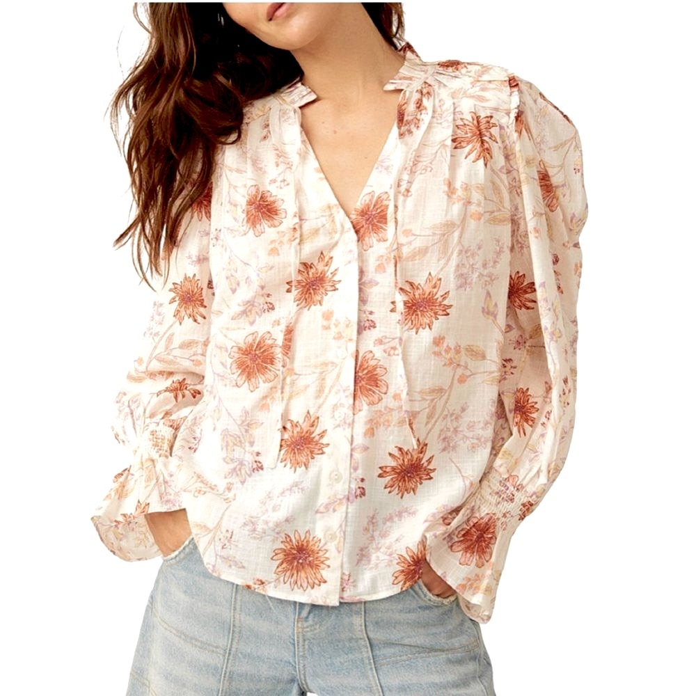 NWT Free People Meant To Be Floral Blouse